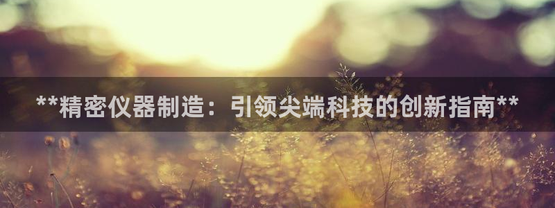 彩神系列平台：**精密仪器制造：引领尖端科技的创新指南**