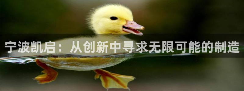 彩神的邀请码是多少：宁波凯启：从创新中寻求无限可能的制造